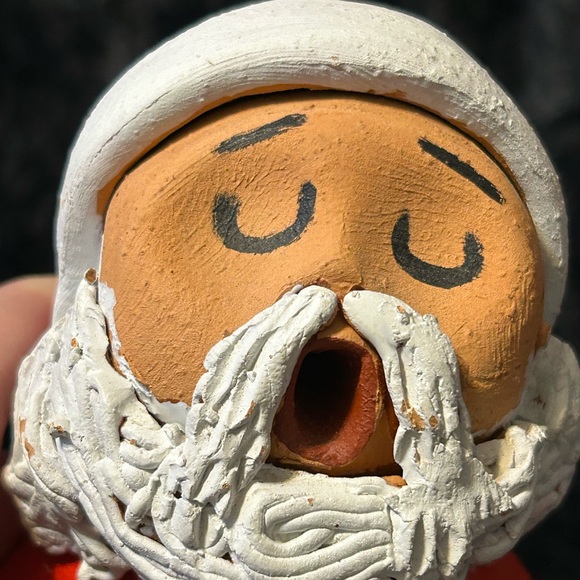 Vintage RAMEY Handcrafted Santa Figurine - Red and White storyteller Santa